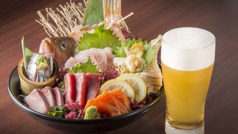 Fresh seasonal charcoal grilled Dassai