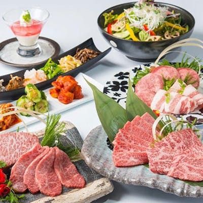 [Luxury dinner] Enjoy 2 types of carefully selected meat, special black tongue, and special sirloin! 11 items including kimchi and dessert 