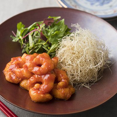 東天紅オリジナル海老のチリソース炒め