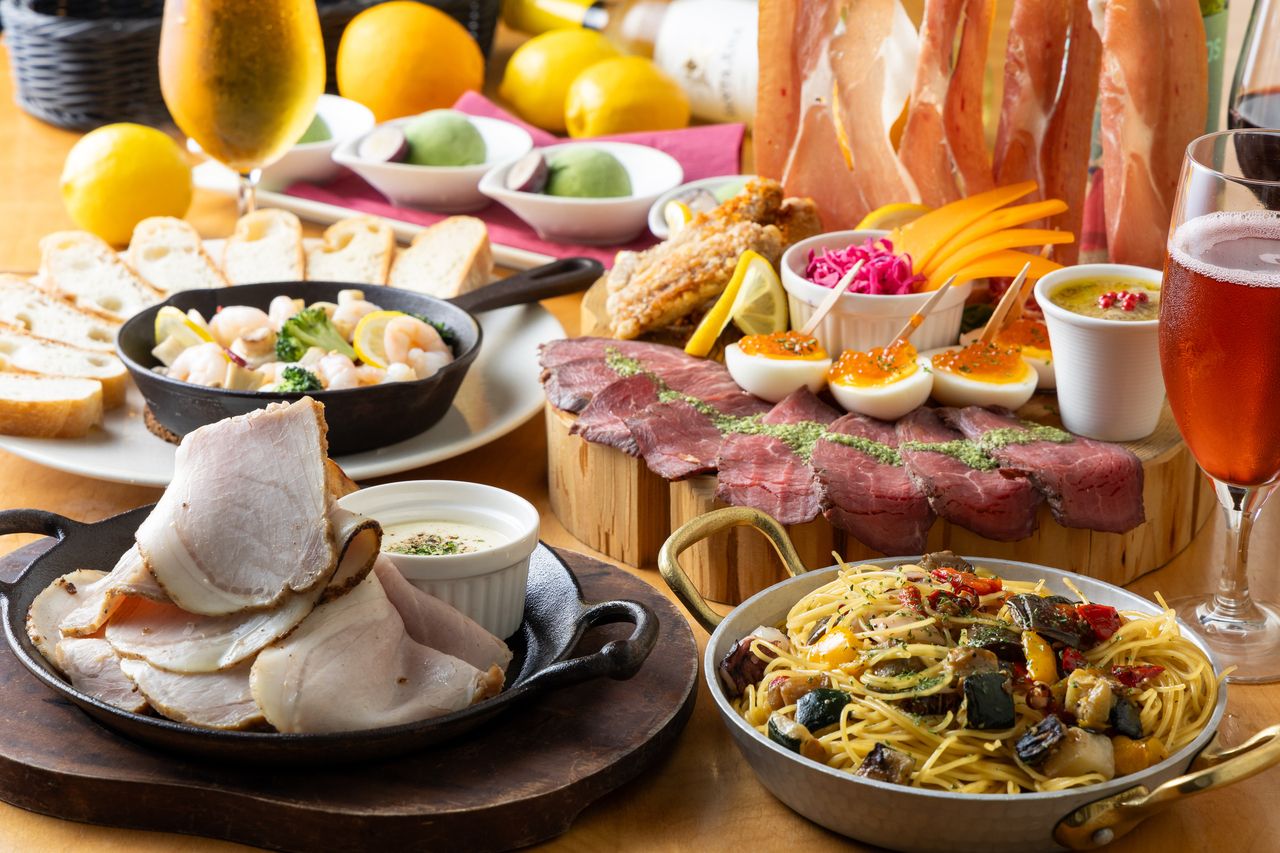 瀬戸内六穀豚のローストがメインのスタンダードコース　90分Lo飲放題付き