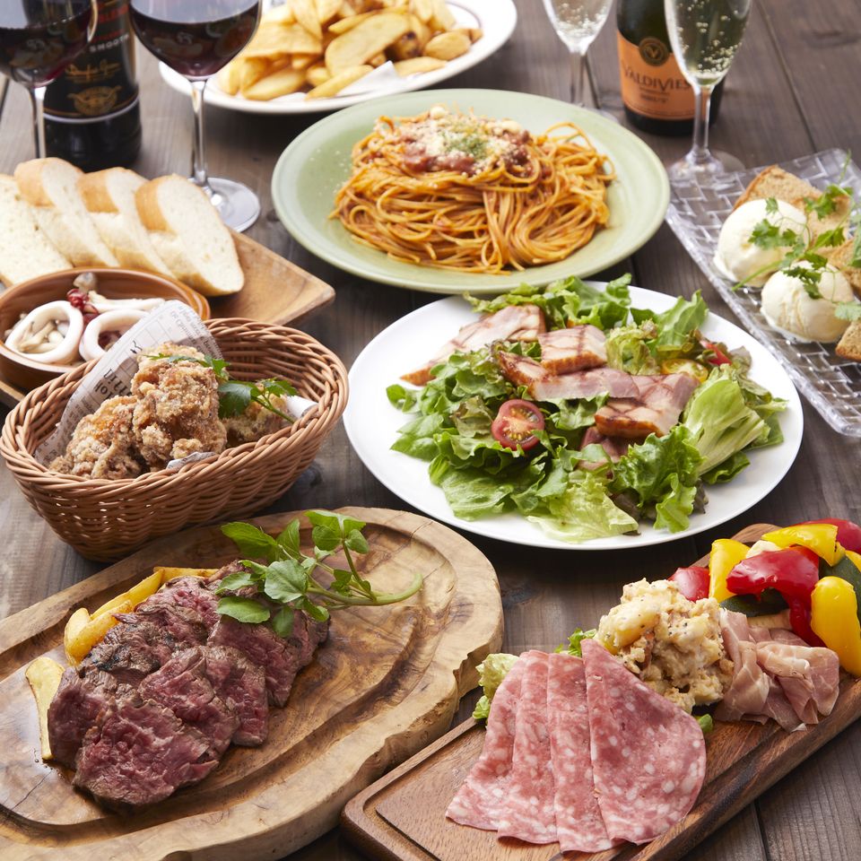 ★樽生スパークリング飲み放題付！牛肉とワインの贅沢饗宴コース★7品【2H飲放付】4500円(税込)