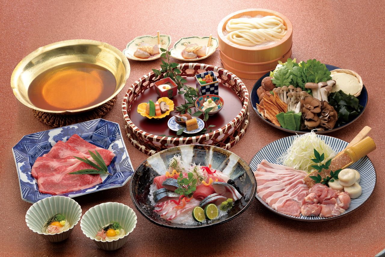 Udon suki hot pot course 6500 yen