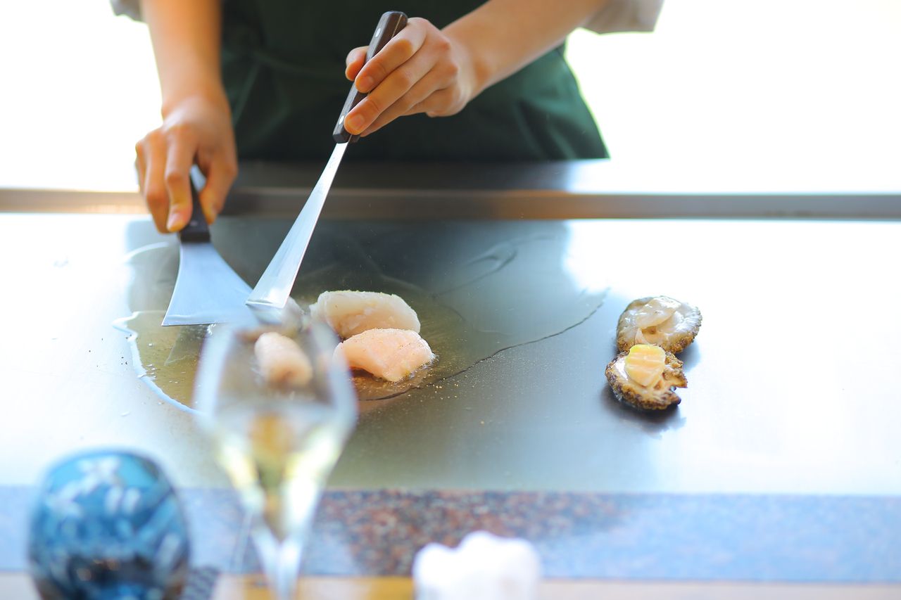 海鮮と国産牛サーロインのコース