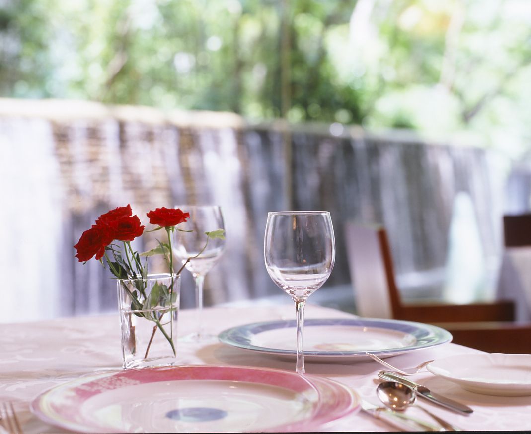 Celebration plan "Plaisir" with a toast drink