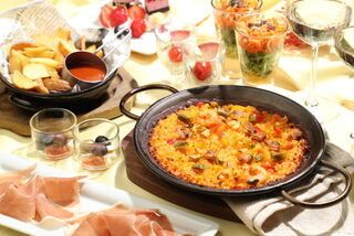【ランチ限定】~彩りパエリアランチ~2種から選べるパエリアやスパニッシュオムレツなど全4皿+乾杯ドリンク