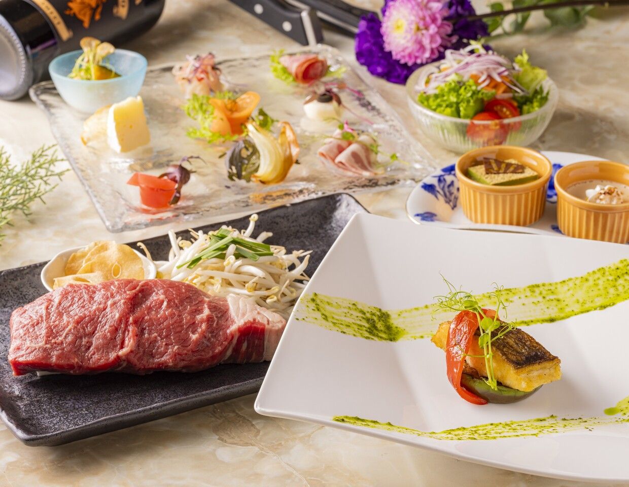 【鉄板欅】欅ランチ～お肉とお魚のコース～ 