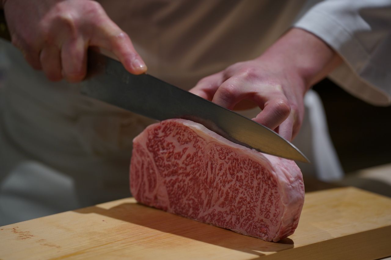 Piatto del pranzo Gion: bistecca di controfiletto Wagyu speciale