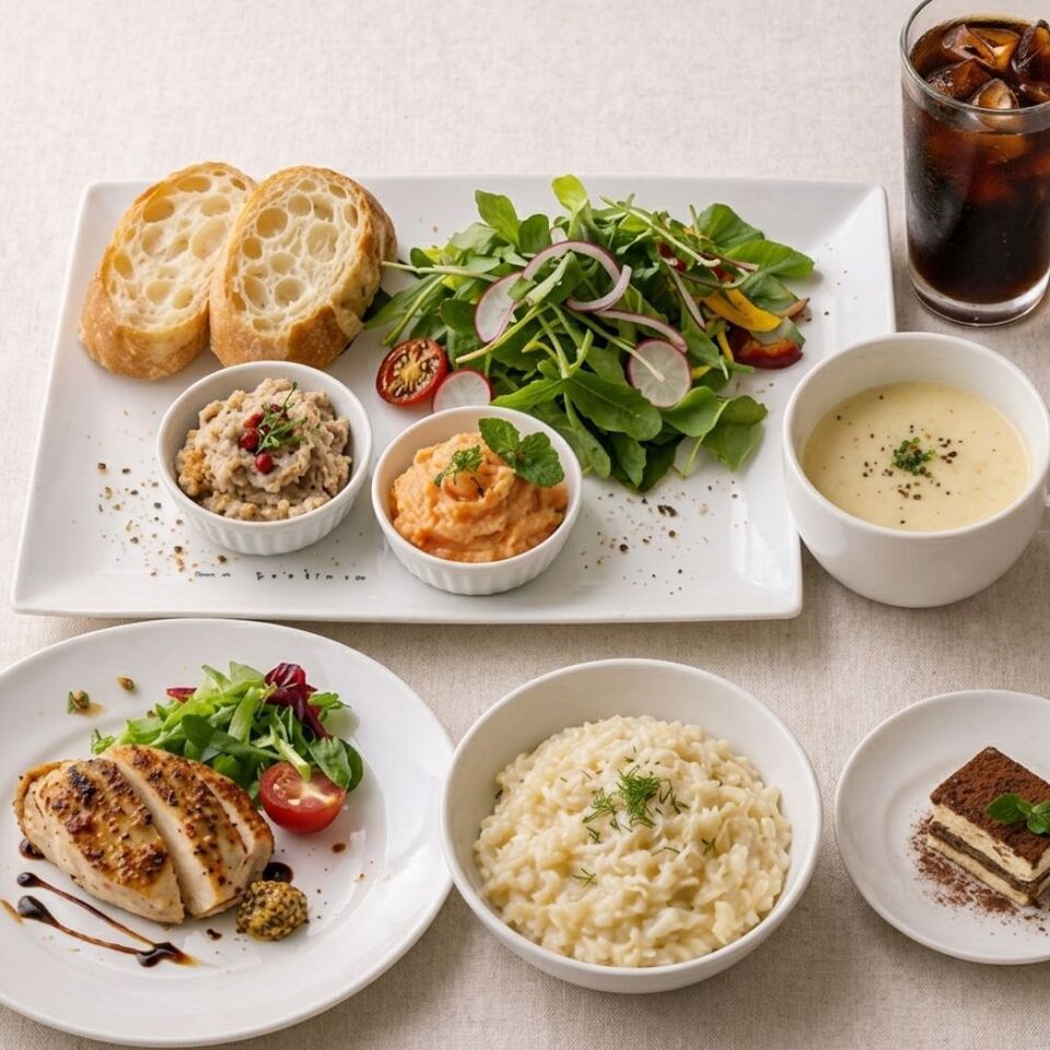【ご褒美ランチ】選べるメインやデザートプレート付き全8品+乾杯ドリンク&食後のカフェ+メッセージプレート(平日限定)