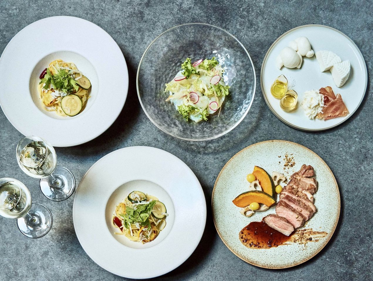 【Winter Dinner Course】つくりたてフレッシュチーズと生パスタ、選べるメインなど全5品コース