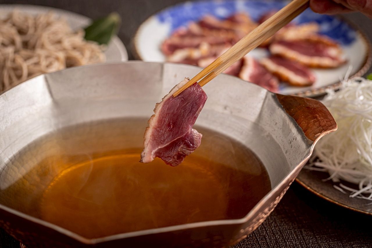 Grilled skewers and duck shabu-shabu course