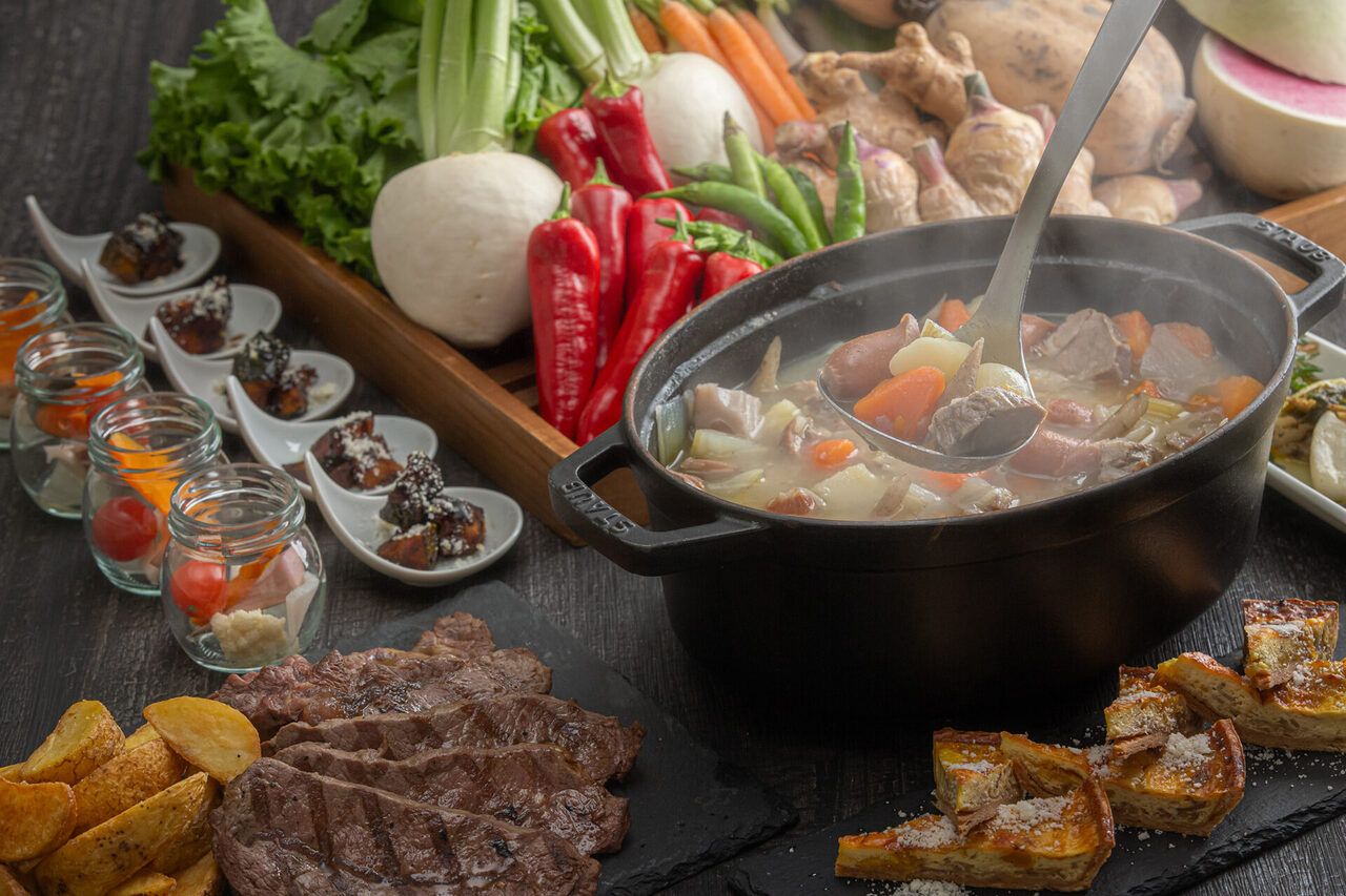 [Ages 4-6] Teppanyaki Beef Steak and Colorful Kyushu Lunch & Dessert Buffet - A warming lunch with seasonal flavors to warm your body.