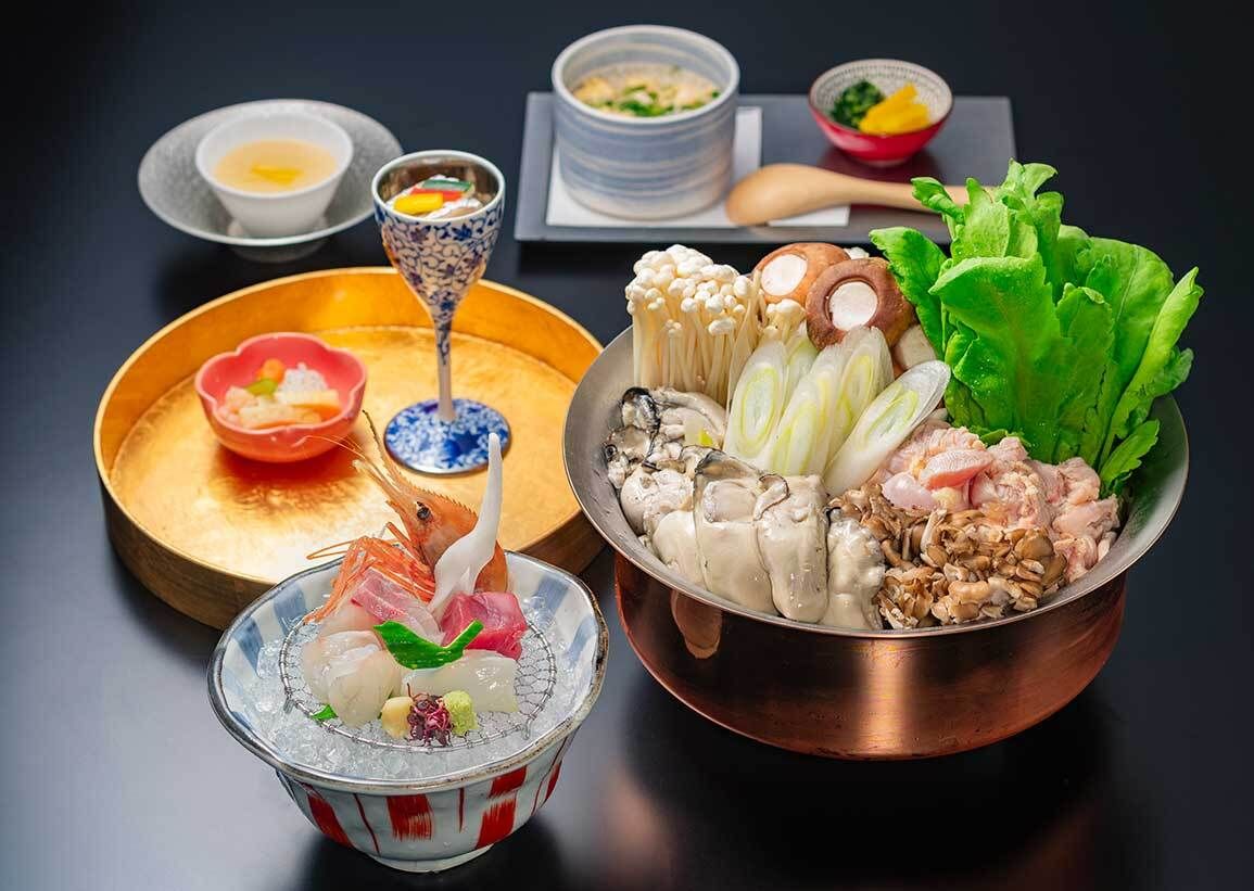 広島牡蠣と広島赤どりの鍋コース