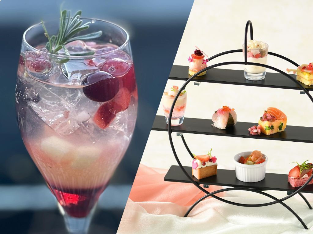 草莓天气下午茶配草莓桃子气泡鸡尾酒