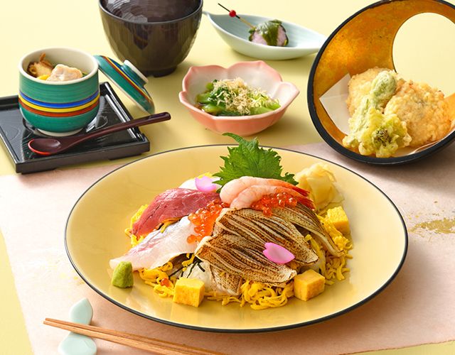 春の彩　炙りのど黒の海鮮ちらし寿司御膳