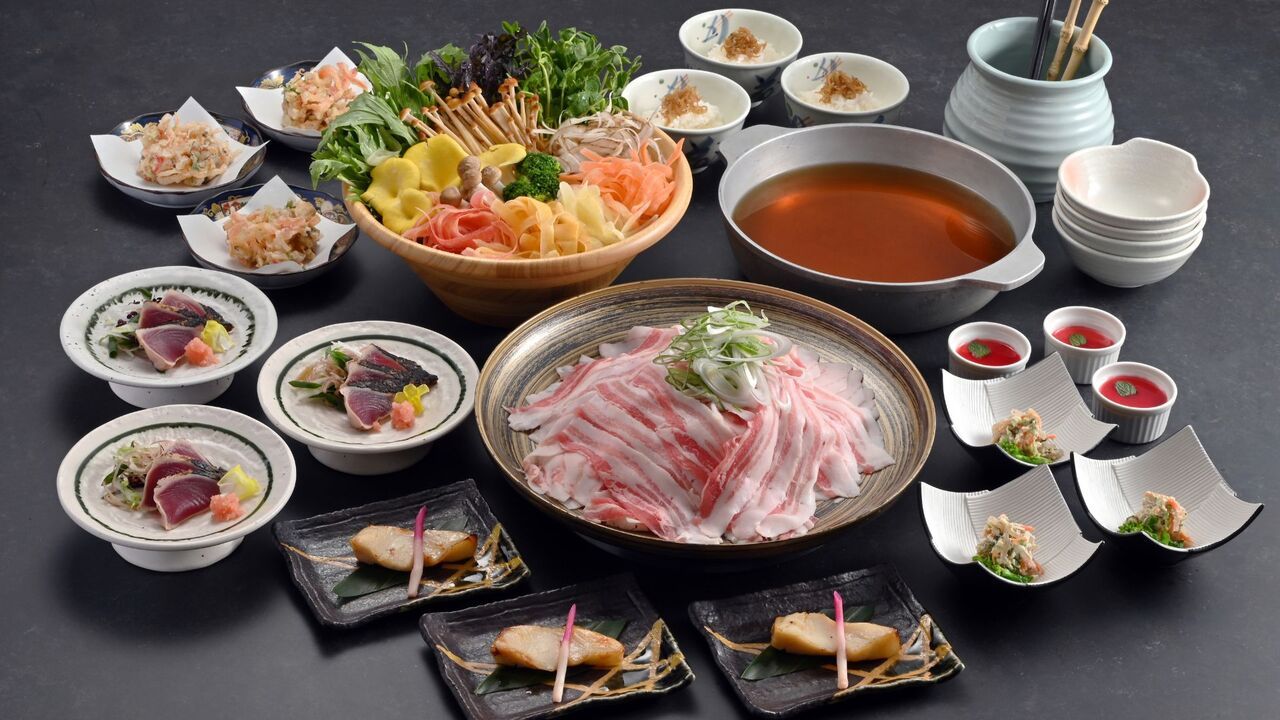 さくらポークと彩り野菜のつゆしゃぶコース