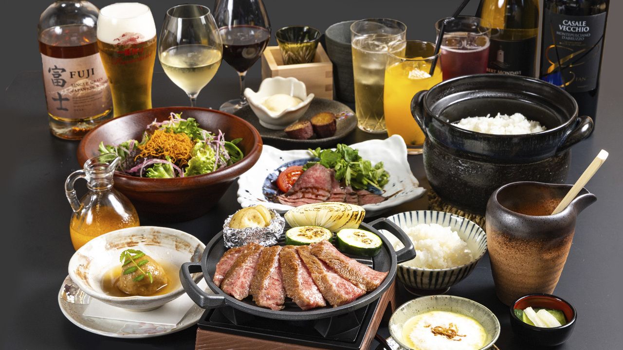 Saroma Wagyu set Course (with All-You-Can-Drink)