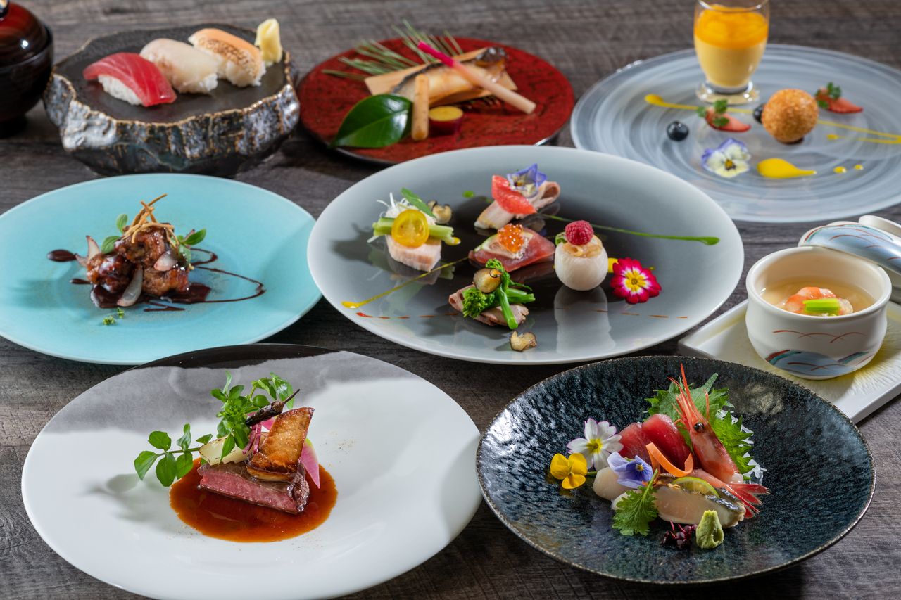 Japanese-Chinese fusion kaiseki course: Miyabi Course