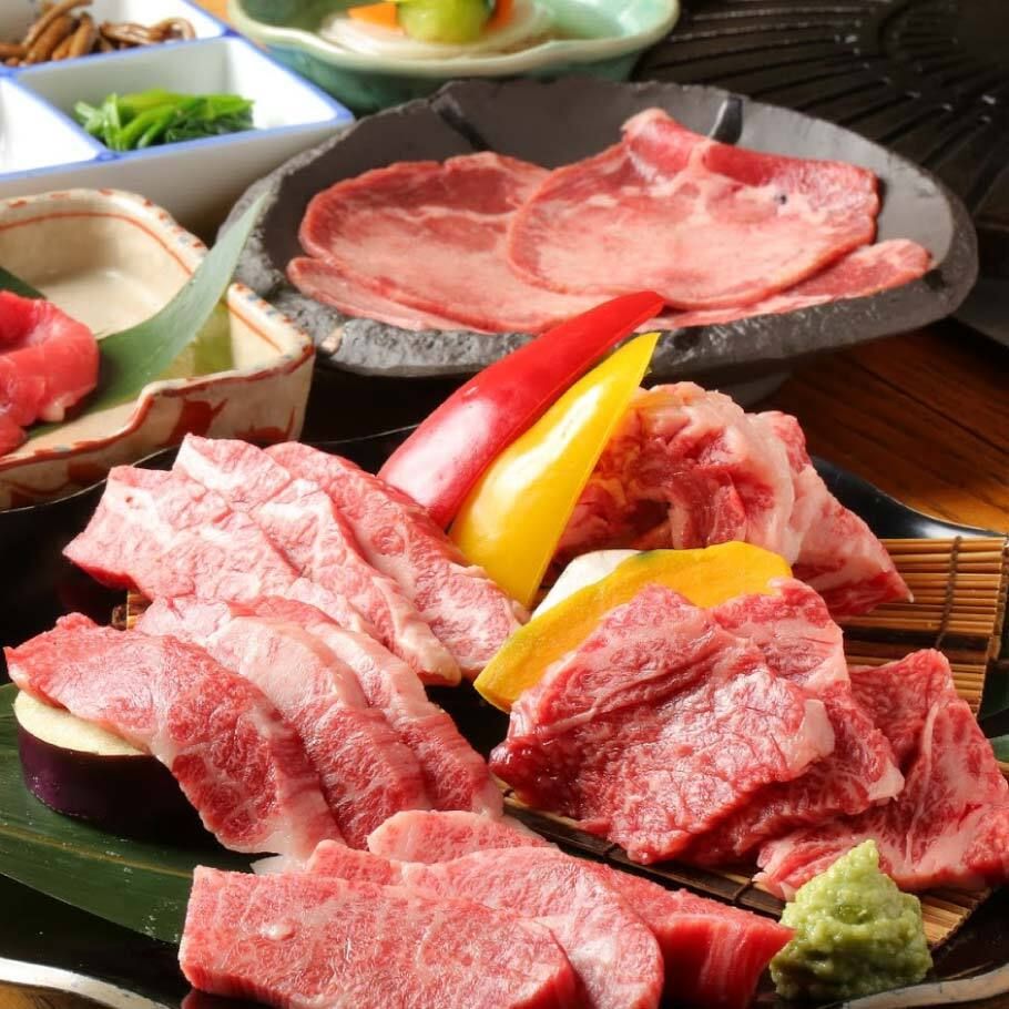 [Reservation-only] Yazawa Kobe Beef Standard Course – 10 dishes in total. A popular course featuring grilled Kobe beef such as lean cuts and short ribs, as well as Kobe beef samgyeopsal and a lavish yaki-shabu experience.