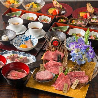 【松】世界三大珍味と愉しむ黒毛和牛と活海鮮（タラバ・鮑・車海老）の会席