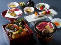 桜鯛しゃぶしゃぶと黒毛和牛ステーキ会席　16,500円　