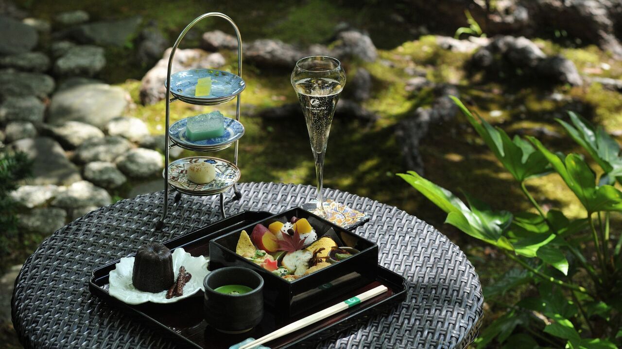 JAPANESE AFTERNOON TEA SET & Matcha Green Tea, Champagne for Weekdays 