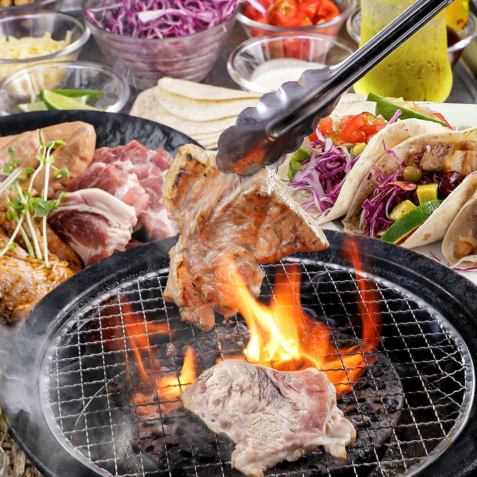 ★食べ放題★野菜を包んで食べるタコス食べ放題BBQ【飲み放題付き】