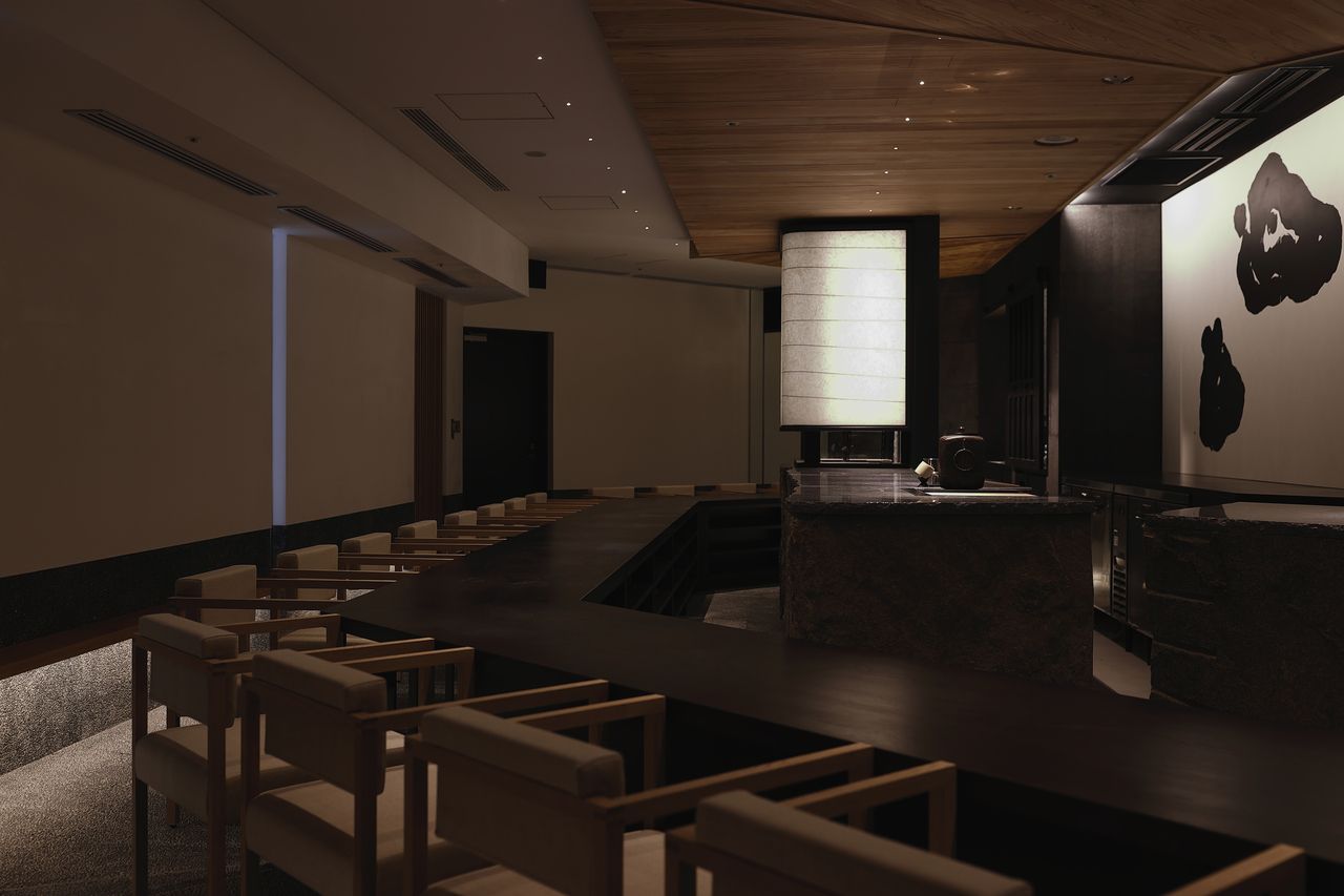 「wabi」의 점심 만찬 — 와규와 가을의 아름다움 (카운터석)