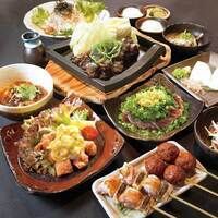 Charcoal-grilled yakitori and Miyazaki cuisine <9 dishes> “Kuruma Course” ▶︎