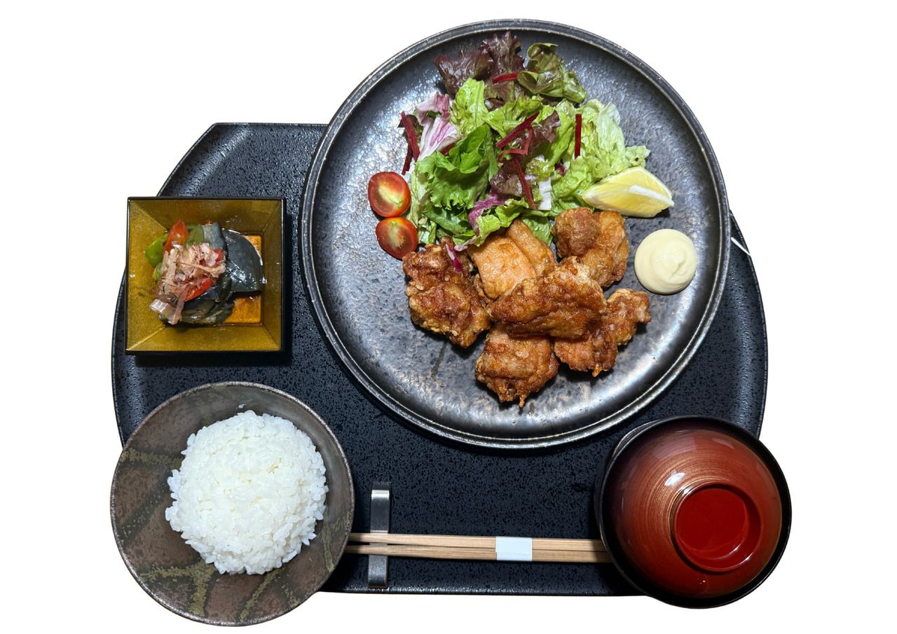 Japanisches Karaage, Fried Chicken Lunch Set