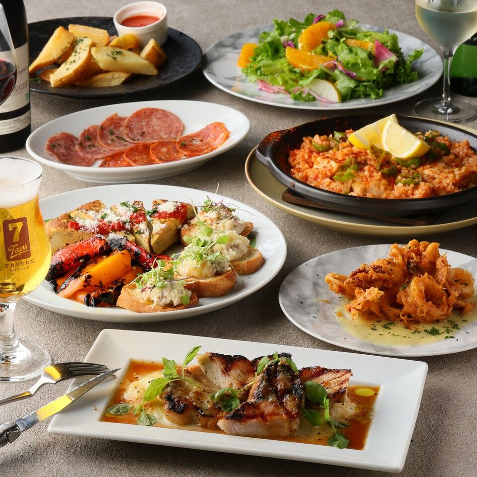 Enjoy Spanish Flavors — Casual Tapas and Seafood Paella☆ Basic Plan with All-You-Can-Drink (9 items, ¥5,000)