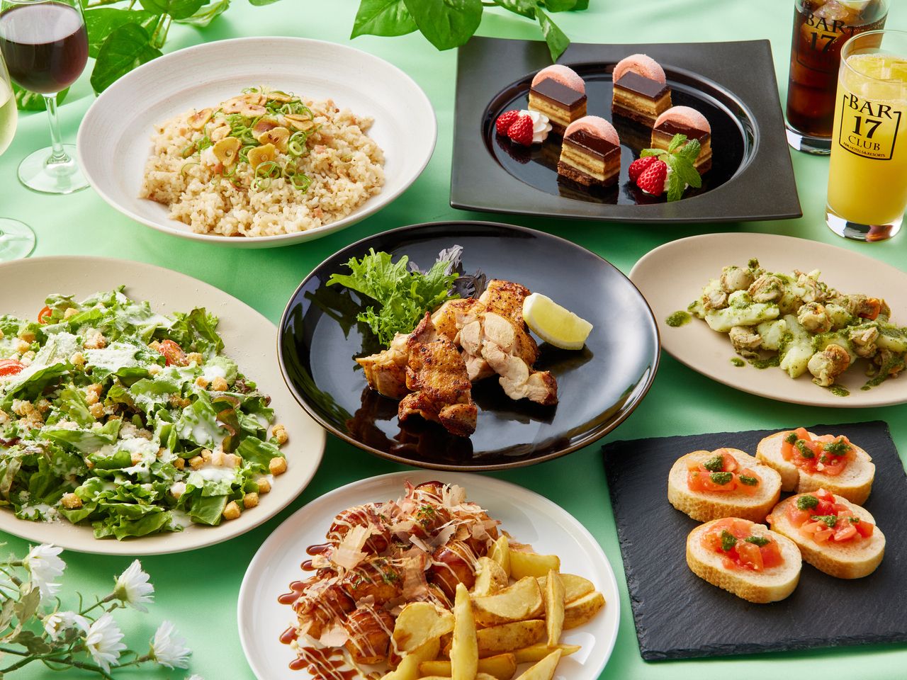 2026年夏天【含120分鐘暢飲】非常適合公司聚會和朋友小聚。手指食物套餐（8道菜）4,950日圓（含稅）