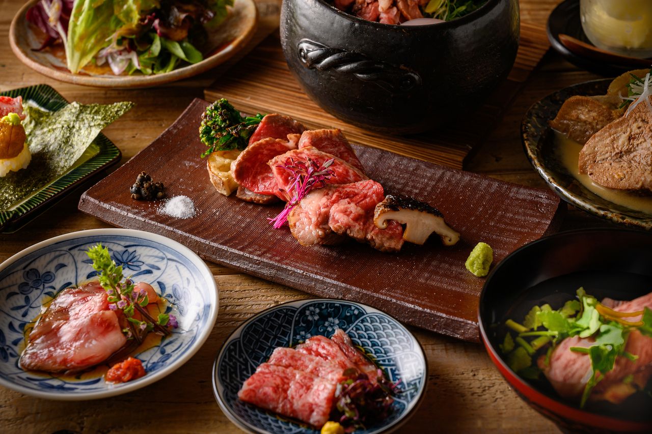 【肉よろず(オリーブ牛 サーロイン)コース】