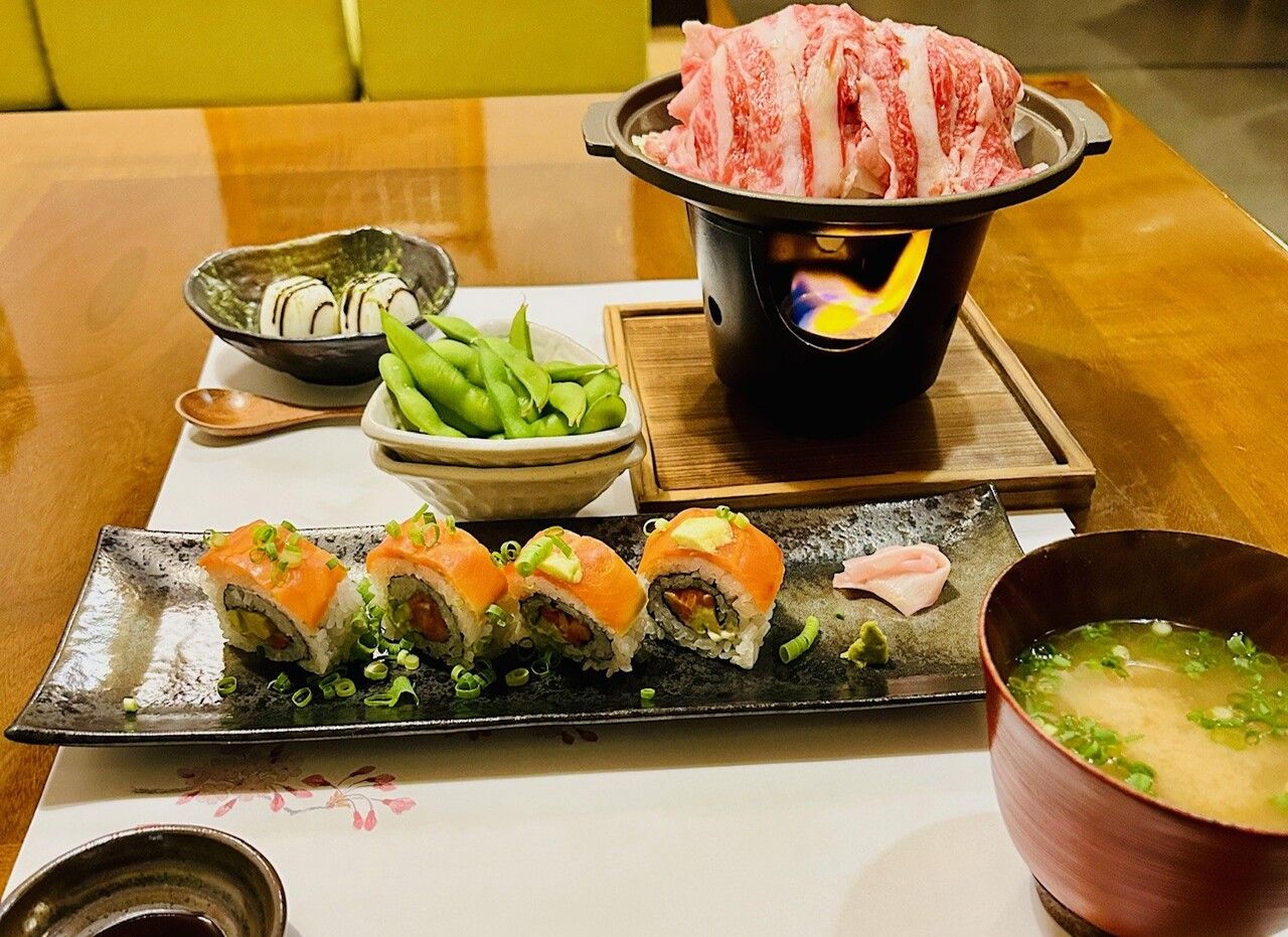 Wagyu beef sukiyaki course