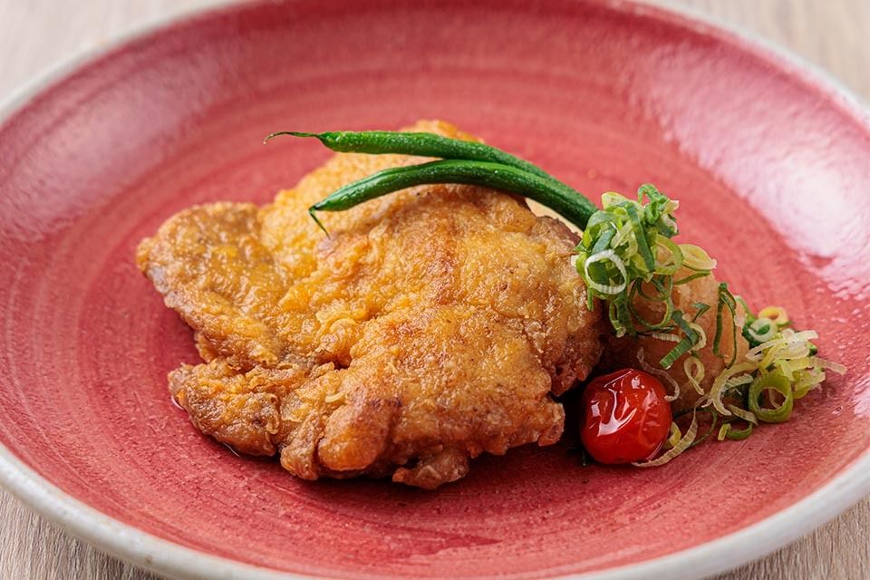 【3/17～3/31】ハーブでマリネした鶏もも肉の唐揚げ　おろしポンズ添え