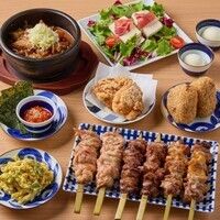 【百鳥のオススメコース・2.5時間飲み放題付き】6,000円(税込)　炭焼き3串の盛合せをメインにいいとこどりしてます【全10品】