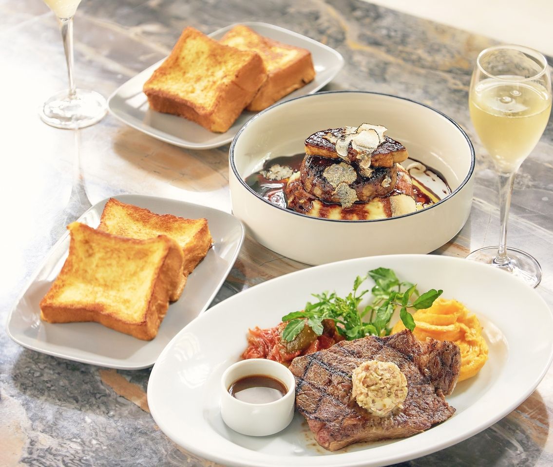 【BrunchTime】”Premium Brunch Course“ ”特選黒毛和牛リブロースのグリルステーキor黒毛和牛ハンバーグロッシーニ風×ブリオッシュフレンチトースト