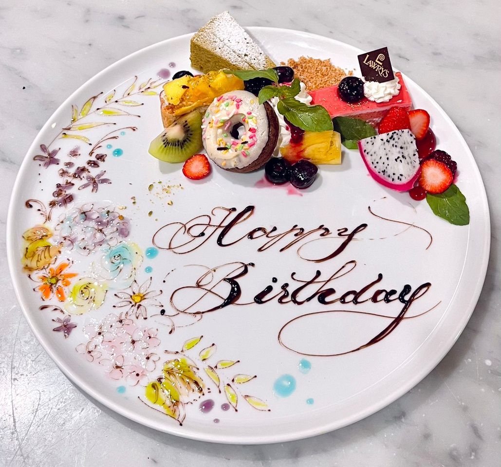  Anniversary Course with Flower Bouquet and Message Plate