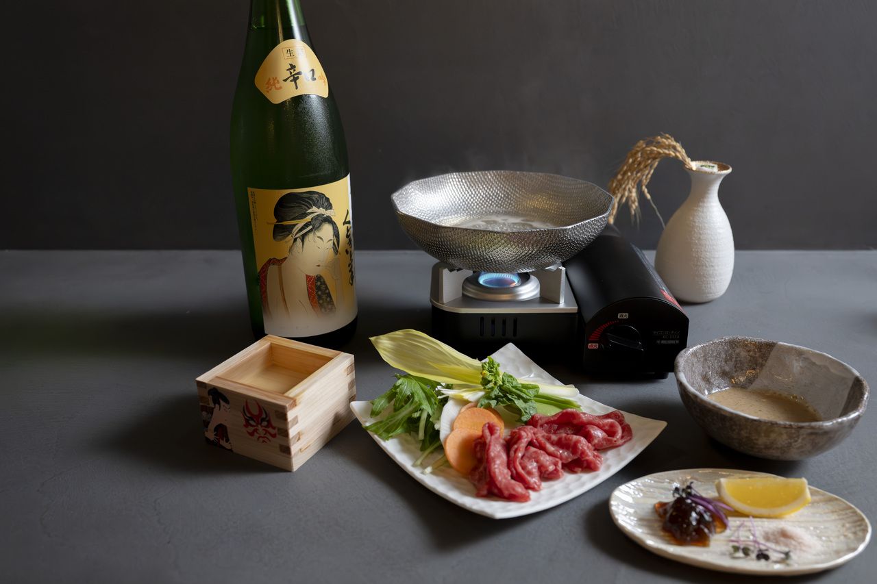 日本酒だしの和牛しゃぶしゃぶペアリングコース