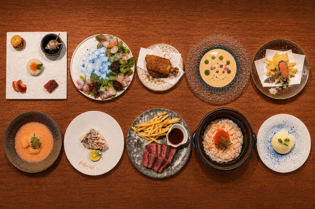 6,000엔 코스 ◆ 게, 캐비어, 명태알을 넣은 뚝배기밥을 즐기는 호화 플랜! 인기 있는 명태알 요리들이 더 많이 추가되어 만족도가 높은 코스입니다.