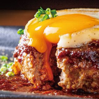 数量限定！！ランチ 特製ハンバーグと海鮮焼きのハーフ　￥3,000