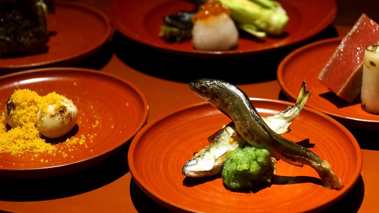 夜 カウンター限定 / 三種の炭火焼 懐石 全6品　