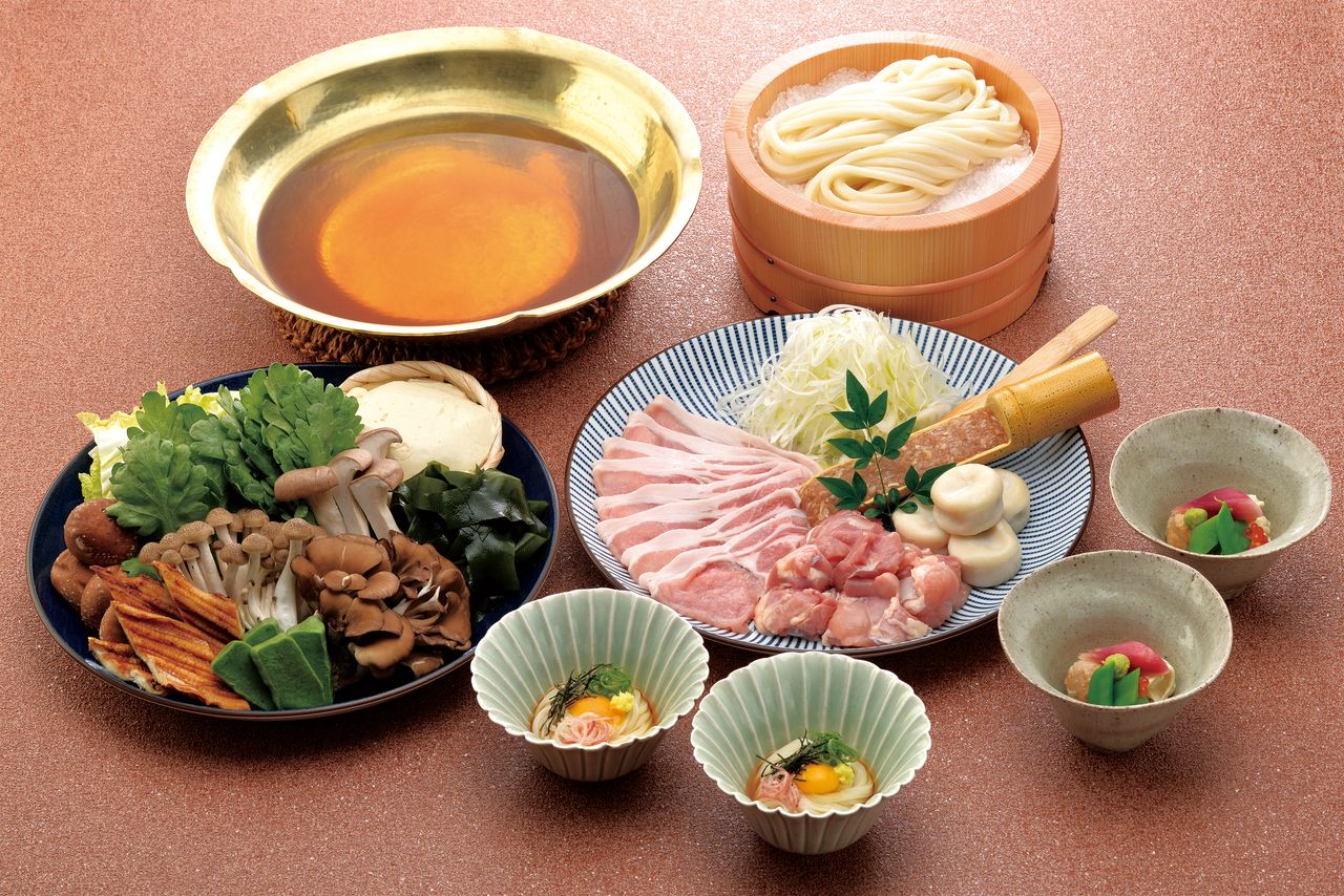 Udon suki hot pot course 4500 yen