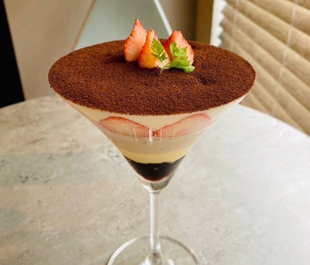 Strawberry tiramisu parfait 