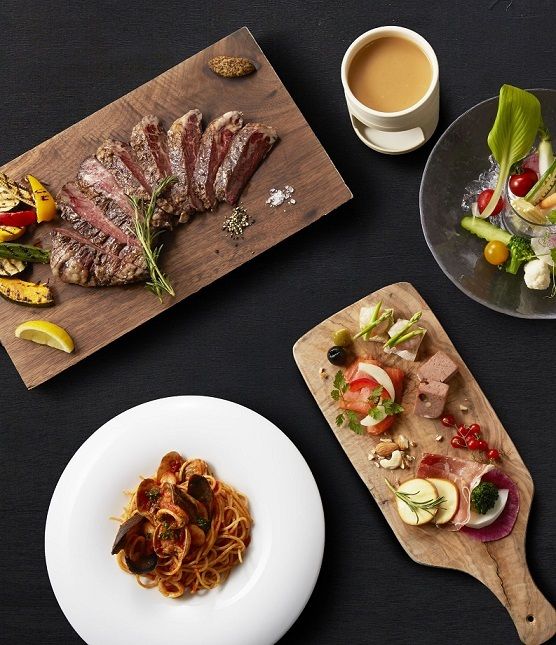 【取り分けスタイルのシェアパーティープラン】2名～OK！大人数も対応可◎◆前菜盛り合わせ、アヒージョ、パスタ、牛ハラミ、デザート盛り合わせの全5品