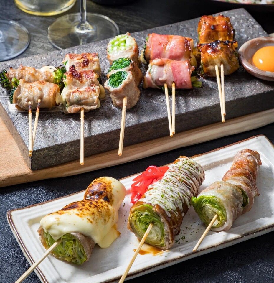 ●Luxurious! Vegetable and meat skewer course (includes 2 hours of all-you-can-drink with Suntory Masters Dream)
