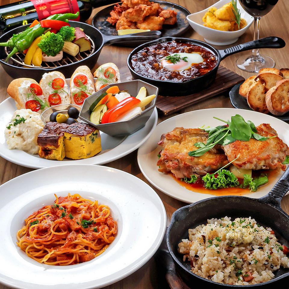 【간편】홈메이드 파스타&파스타나 치킨 프릿 등 단골 간편 코스◎8품 3,980엔(음식 포함)