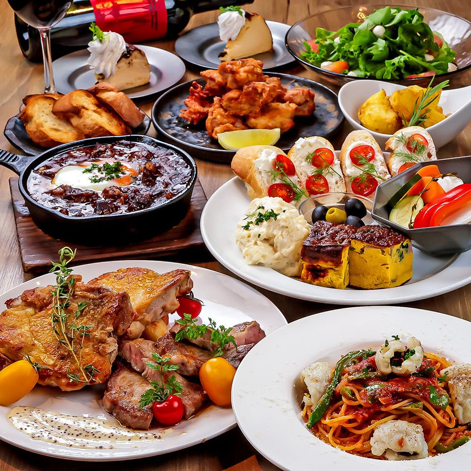 【간편】홈메이드 파스타&파스타나 치킨 프릿 등 단골 간편 코스◎8품 3,980엔(음식 포함)