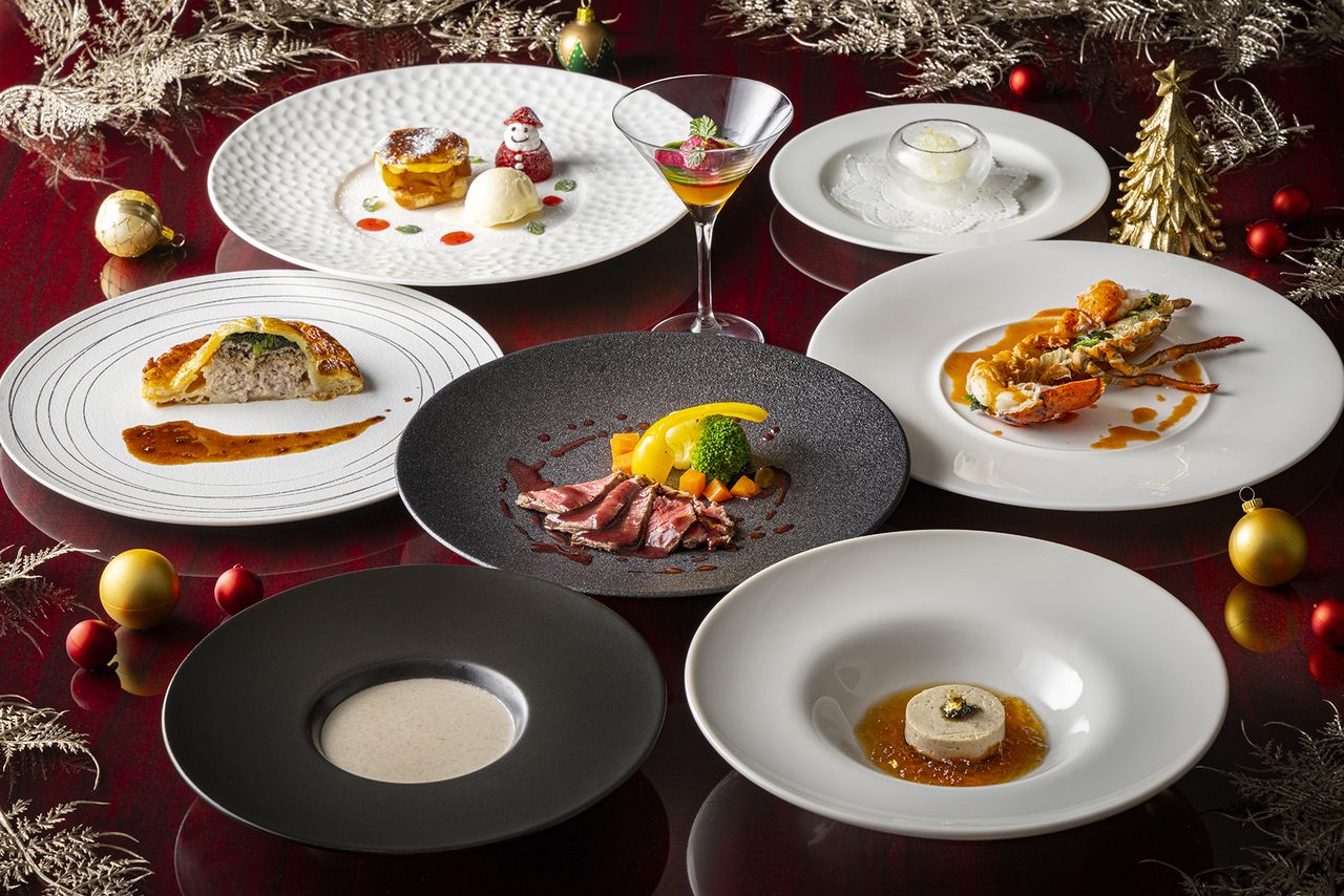 クリスマスメニュー+乾杯シャンパン+選べる赤白ワイン 計2杯(窓際席確約）