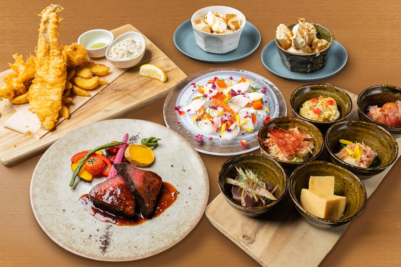  [Se vuoi goderti SVB...] "Portata Mugi Tomi" 4 portate grandi (10 varietà) + 2 ore di bevande a volontà per 6.800 yen