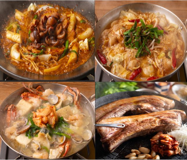 コスパ良く韓国グルメ堪能✰【お料理のみ】名物チュクミサムギャプサルや厚切りサムギョプサル、新登場のコリアン旨辛もつ鍋！選べる鍋（メイン）で楽しむ韓国グルメ満載の大満足「セレクトコース」3500円